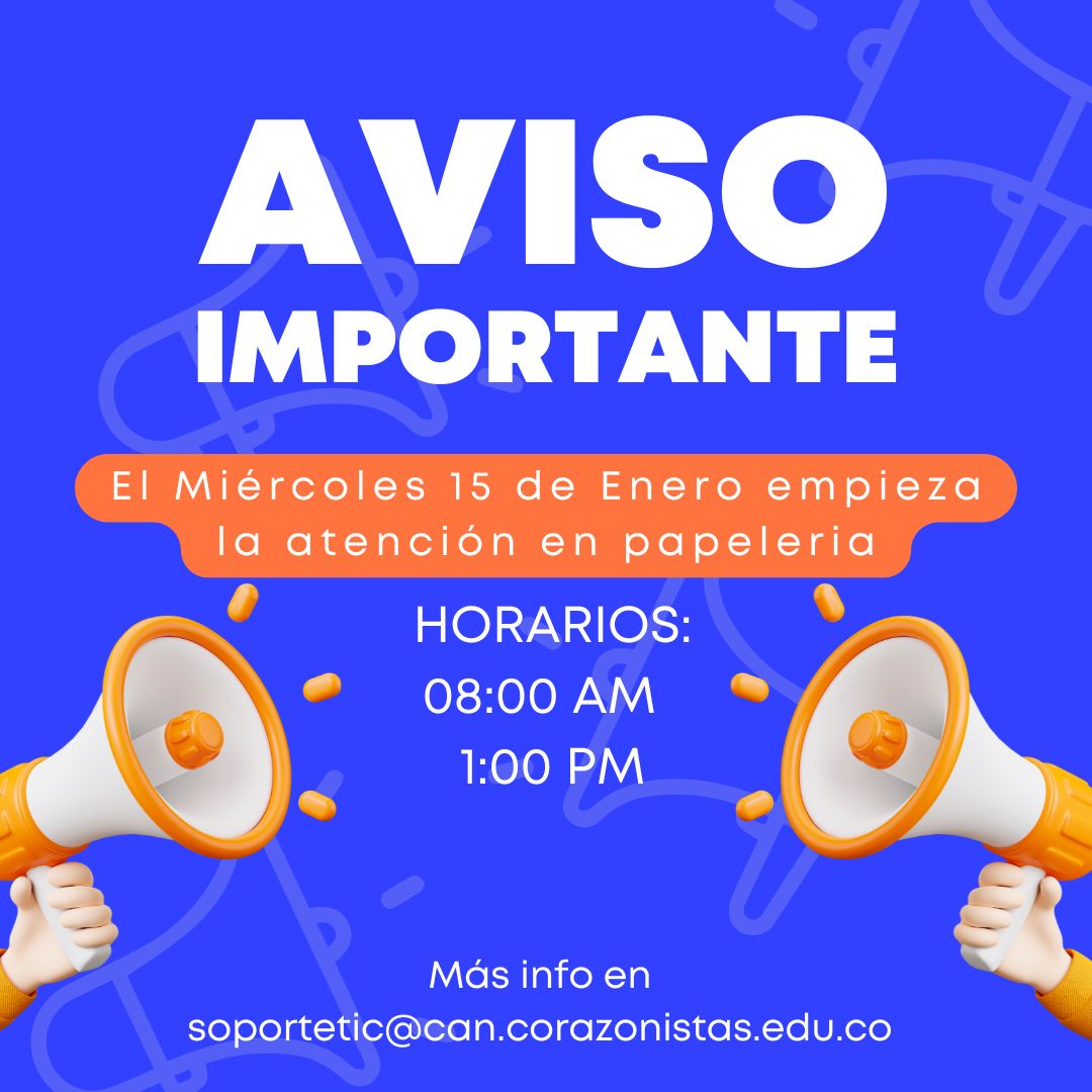 Post Facebook Aviso Importante 3D Azul Naranjo